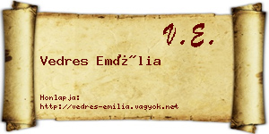 Vedres Emília névjegykártya